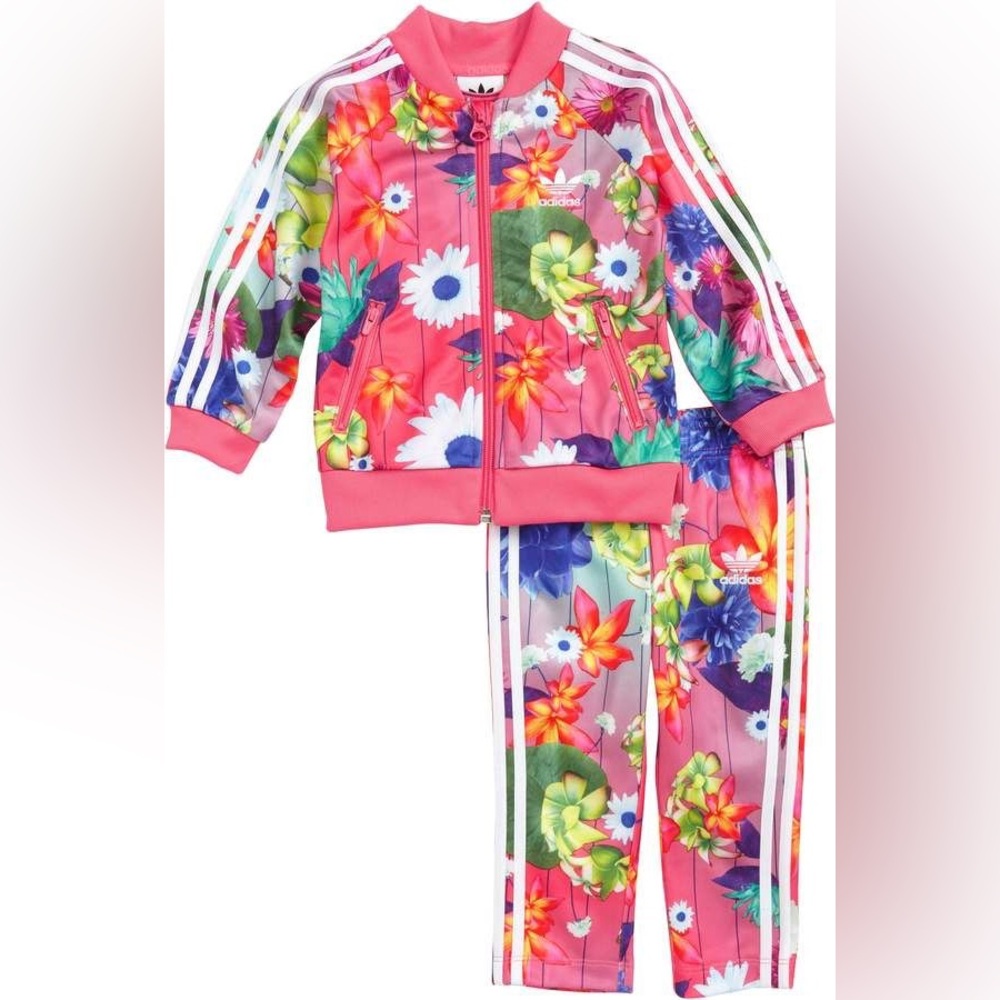 Adidas Kids' Floral Track Suit size 3t